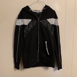 OXYGEN Collection Ladies Hooded Sweatshirt Black & White Size Small Full Zip up